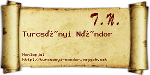 Turcsányi Nándor névjegykártya